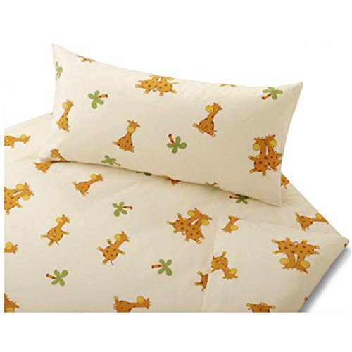 Cotonea Bettwäsche Giraffe aus Bio-Baumwolle 1 Bettbezug 135 x 200 cm + 1 Kissenbezug 40 x 80 cm Cover