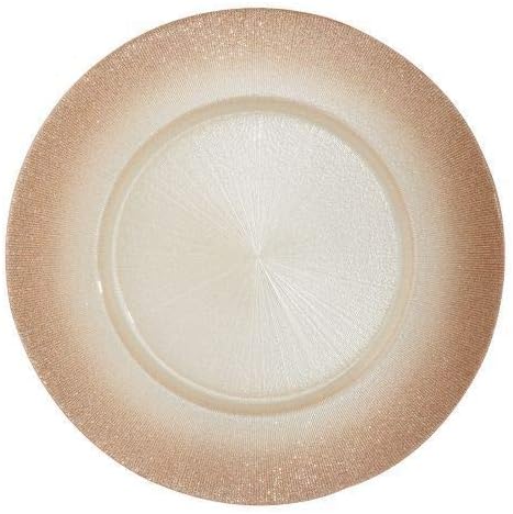 212 Main Charger with Glitter Edge, Rose Gold - Set of 4