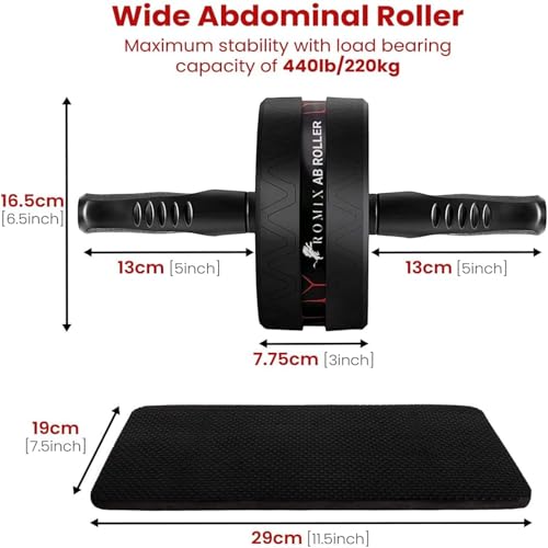 Ab Roller Exercise Wheel, Ultra-Wide Exercise Wheels with Extra Thick Knee Mat for Home Gym Fitness, Abs Workout Equipment for Abdominal and Core Strength Training for Men and Women - Image 6