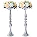 LANLONG 2 Pieces 50cm Height Metal Candle Holder Candle Stand Wedding Centerpiece Event Road Lead Flower Rack (Silver x 2) (Silver, 19.6")