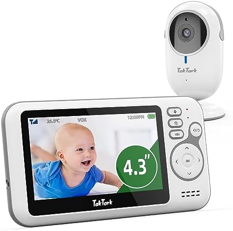 TakTark Babá Eletrônica Câmera, 4.3" Monitor de Bebe, Sem Wi-Fi, ...