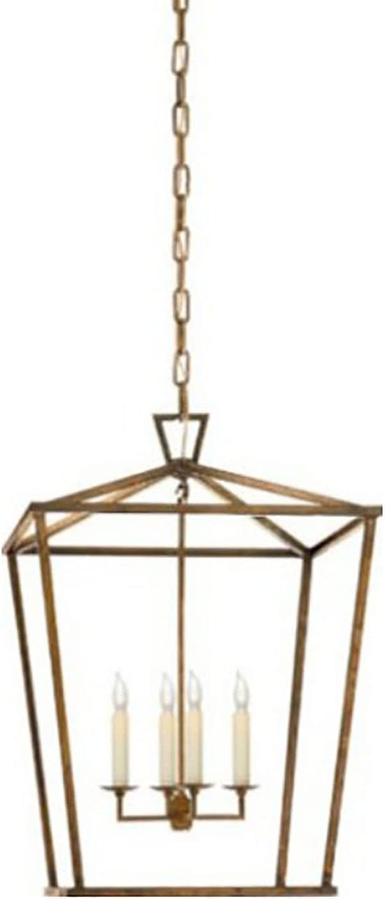 Lampadario Moderno retrò Shabby Chic a Sospensione con Attacco E14, Altezza Regolabile, lampadario Rustico Dorato per Soggiorno, Camera da Letto, Cucina, Sala da Pranzo - Stella di Luce Vint