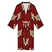 100% BLUE COLLAR Adult Robes for Women Men, Unisex Versatile Lightweight Bathrobe, Red Rose Cheetah Leopard, Fashion Long Sleeve Robe for Hotel, Travel, (2XL)