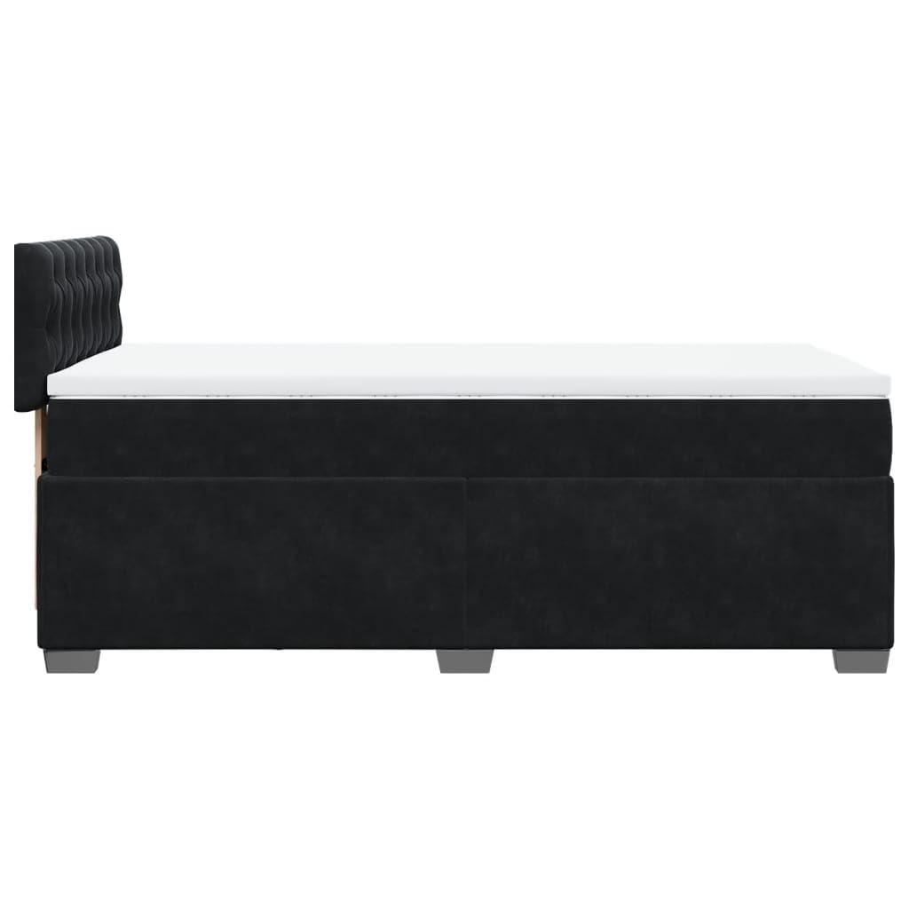Cadre de lit avec Matelas Bleu 80 x 200 cm Tissu Ensemble Moderne Complet sommier Inclus lit étroit Chambre Adulte Design Contemporain Bois ingénierie Respirable Blanc