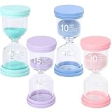 Ailunate 砂時計 4個 セット 5分 10分 15分 30分 サンドタイマー 子供 勉強 防水 ギフト プレゼント キッチン インテリア サウナ