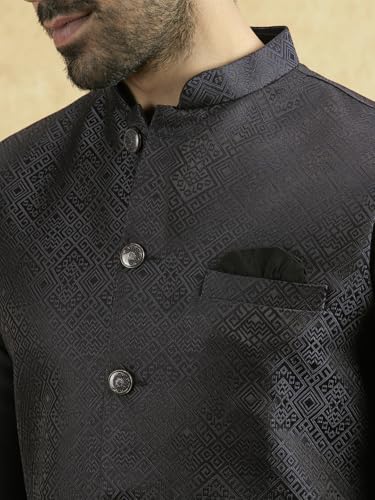 Image of KISAH Men's Jacket - Textured Silk Blend Jacquard - Indian Wedding Outfit for Men - Ideal for Weddings and Festivals