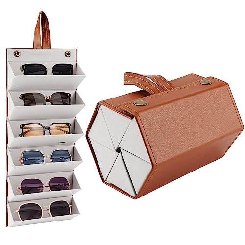 JSMTKJ Almacenamiento Gafas Sol, 5 ranuras Caja de Gafas Organizador de Gafas de sol de Viaje...