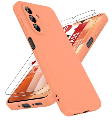 Coque Galaxy A26 5G silicone liquide orange antichoc verre