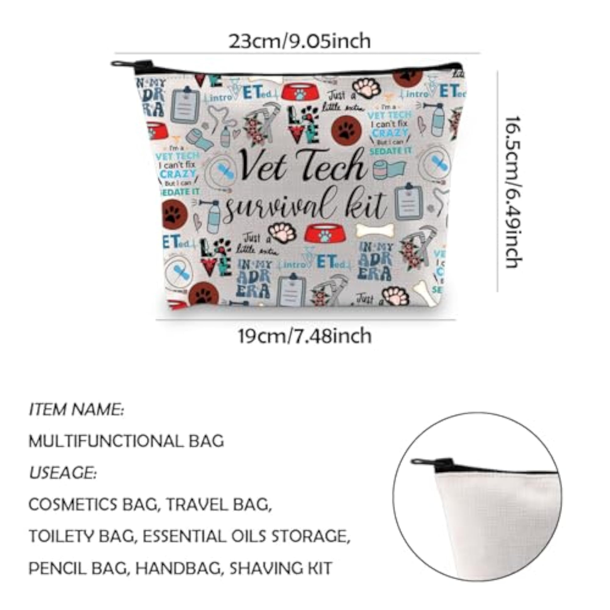 Veterinary Technician Gift Toiletry Bag, Travel Accessories
