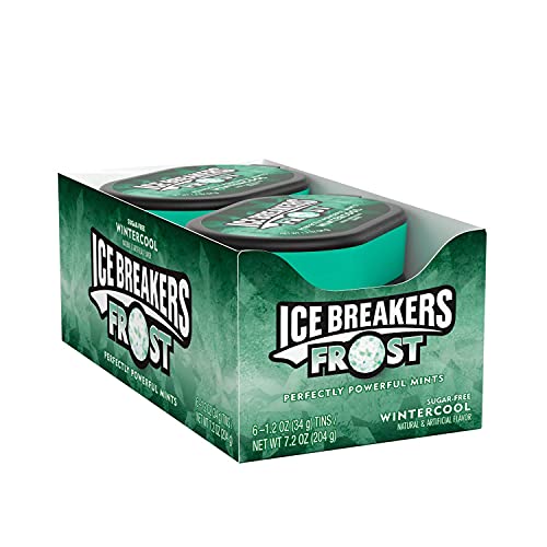 ICE BREAKERS FROST WINTERCOOL Sugar Free Breath Mints, 1.2 oz Tins (6 Count)