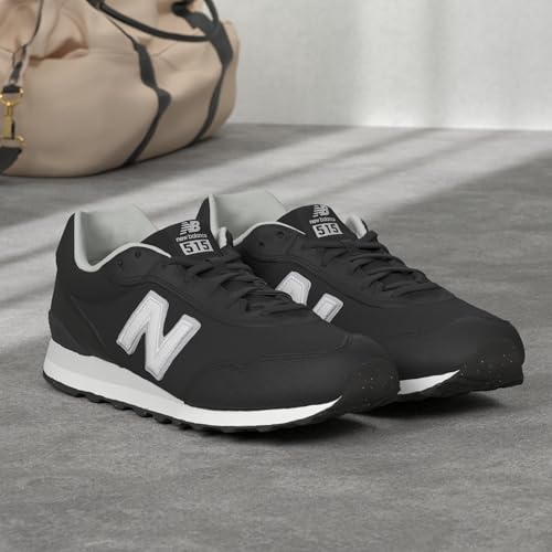 New Balance Men's 515 V3 Sneaker, Black/White/Aluminum Grey, 152