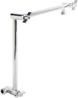 Yosoo 18in Stainless Steel Shower Extension Arm, Adjustable Height and Angle Fits US Standard Rain Handheld Shower Heads (Chrome Plated)