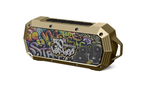 50th Anniversary of Hip Hop Portable Bluetooth Wireless Shower Speaker 10W Peak Power Boombox w HD Sound; IPX5 Waterproof; 4H Playtime; 800mAh Battery, BT 5.1, Home/Party/Outdoor/Beach/Travel/Camping