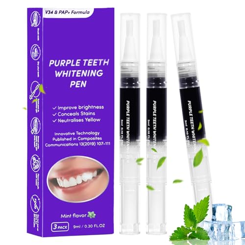 Puasok 3 Piezas Blanqueador Dental, Gel Blanqueador de Dientes Efectivo, Blanqueamiento Dental Rápido en Casa, Elimina Manchas de Café, Té y Tabaco, Dientes Visiblemente Más Blancos