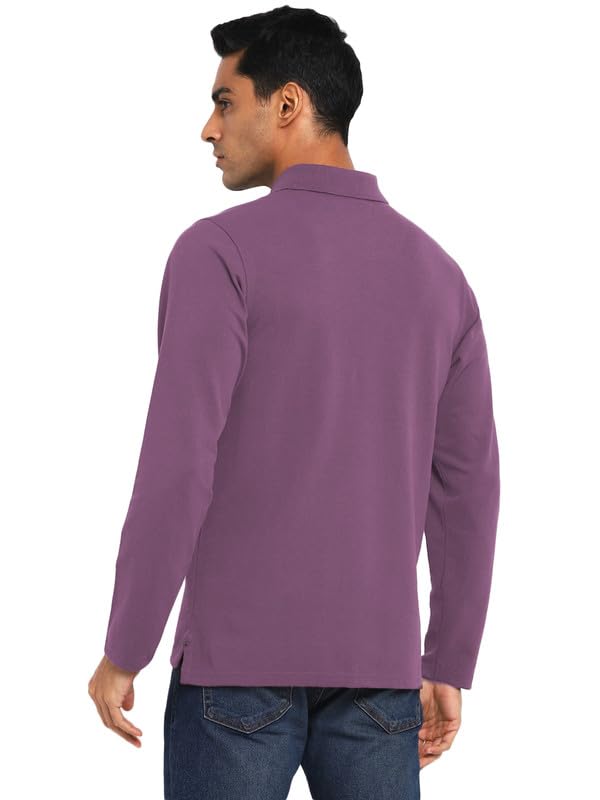 Image of AMERICAN CREW Full Sleeves Polo Collar T-Shirt with Pocket for Men