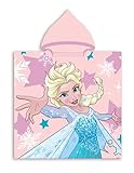Theonoi Badetuch Bademantel Kapuzen Poncho für Kinder Baumwolle – wählbar: Super Wings Paw Minnie Frozen Princess Ladybug Pony Barbie – Geschenk für Mädchen (Frozen 02)