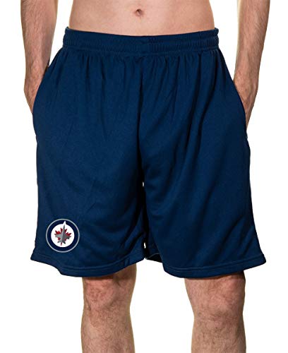 Calhoun NHL Men's Team Logo Air Mesh Shorts (Winnipeg Jets, X-Large)