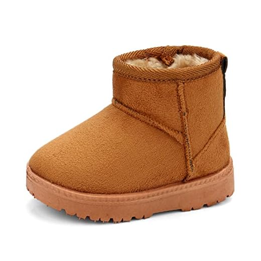MK MATT KEELY Bebé Invierno Zapatos Niños Niña Botas de nieve Niñito Botines de felpa,Caqui,EU21(CN23)