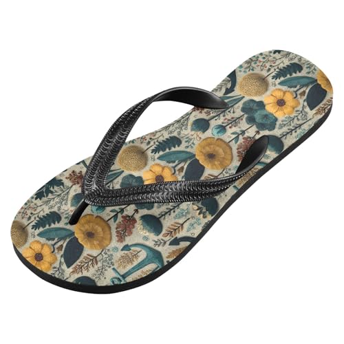 Flip Flop Sandals Floral Nautical Print for Women Men Beach Outdoor XS2
