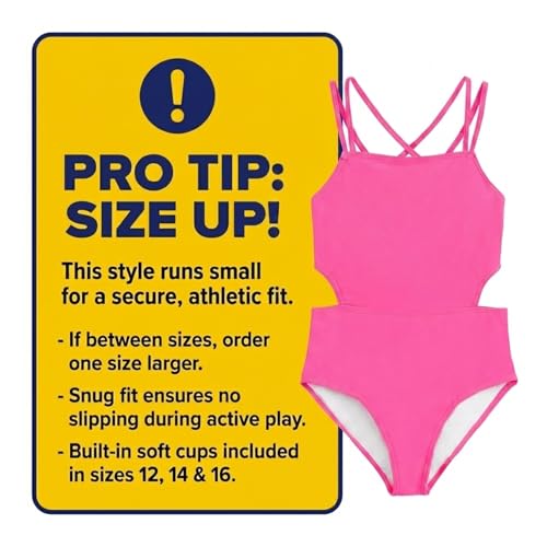 Image of Kanu Surf Girls' Beach Girl Sport Cut-Out One Piece Swimsuit