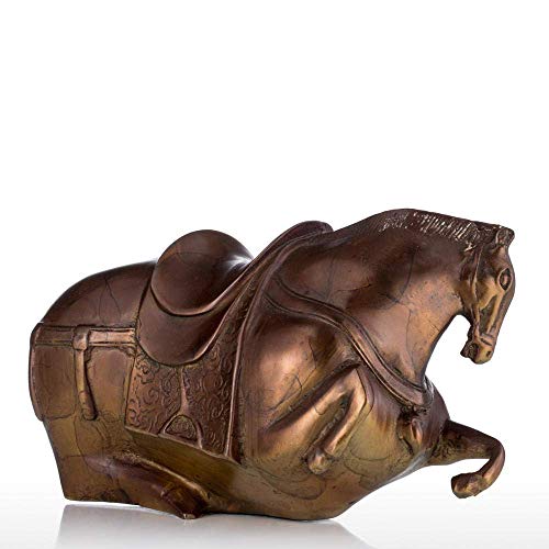Statue cheval en cuivre et fonte H3TF5J, artisanat en métal d'exception pour salon