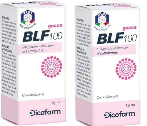 Dicofarm BLF100 Gocce Integratore Di Lattoferrina 36 ml - 2 Confezioni da 18 ml - Integratore Alimentare Difese Immunitarie