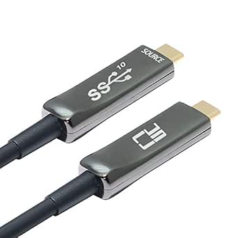 Cable USB C A USB C De Fibra óptica De 5 Metros, Compatible Con 4K, Para VR, Cámaras, Proyectores Y Pantallas