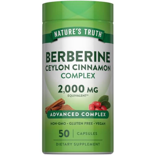 Nature's Truth Berberine with Ceylon Cinnamon Complex | 50 Vegan Capsules
