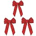 Rocky Mountain Goods Red Bow - Christmas Wreath Bow - Great for Large Gifts - Indoor/Outdoor use - Hand Tied in USA - Waterproof Velvet - Attachment tie Included for Easy Hanging (12-Inch 3 Pack)