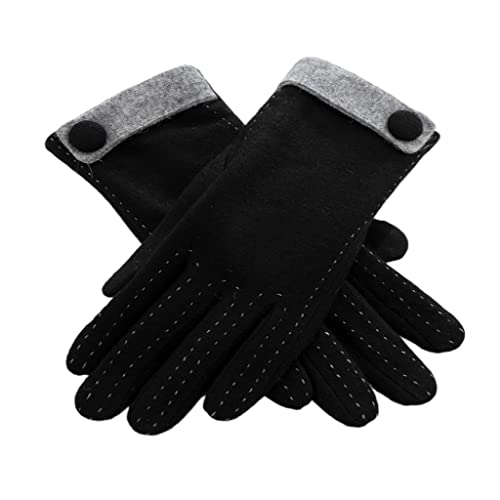 Gants hiver femme pour le cyclisme extérieur avec broderie élégante et doublure douce