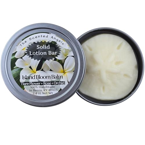 TSA Handmade Island Bloom Waterless Solid Lotion Bar, Natural Beeswax, Moisturizing Balm, Murumuru Butter, Avocado Oil, Nourishing, Valentine's Day, Mother's Day, Wedding Gift, 2.4 oz