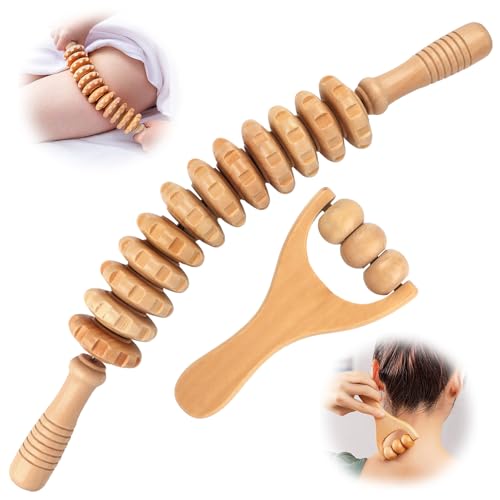 NVIYAM Accessories Anti Celulitis Masajeador Rodillo Masaje Muscular, Kit Rodillo Curvo, 12 Ruedas Desmontables, Masajeador Anticelulitico Rodillo, Rodillo Masajeador Para Todo El Cuerpo 43 cm