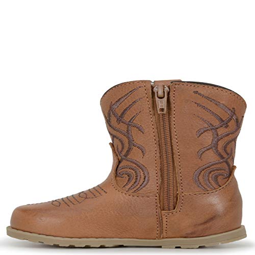 Bota Texana Infantil Couro Com Bordado
