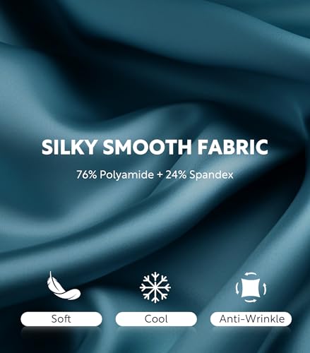 DAVID ARCHY Stretch Satin Boxers for Men, Silk Feeling Boxer Shorts, Breathable Loose Men's Underwear for Sleep 3 Pack2