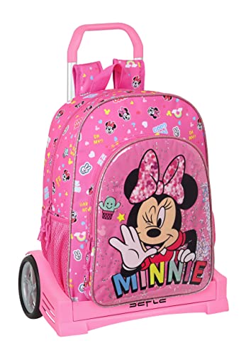 Mochila Safta 180 Espalda Ergonómica con Carro Evolution de Minnie Mouse Lucky  330x140x420