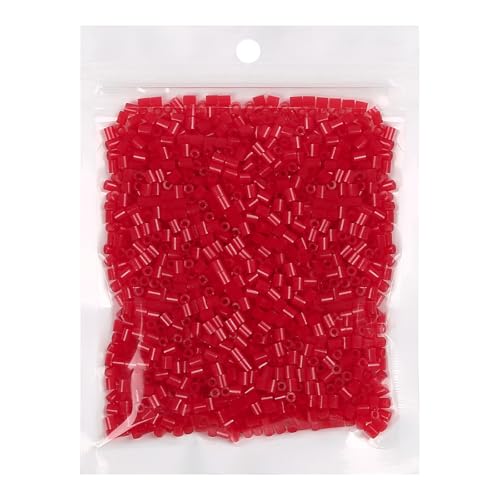 LIHAO 2000 Piezas Cuentas para Planchar，2.6mm Creative Perlas Fusibles, Plastic, Rojo(Red),Juego de Plásticos Abalorio,Diseño de Joyas,Para DIY Manualidades Manualidad,Fuse Beads