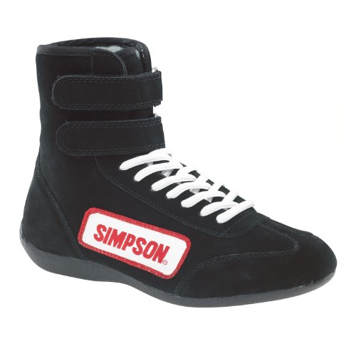 Simpson Racing High-Top Black Size 10.5 SFI Approved Driving Shoes