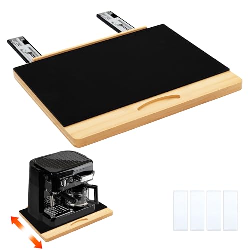 MinBoo Bamboo Appliance Slider,Sliding Tray for Coffee Maker, Kit...