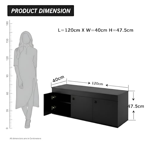 Image of Amazon Brand - Solimo Engineered Wood 3 Door Shoe Rack| Wenge Finish | L 120 X W 40 X H 47.5 CM