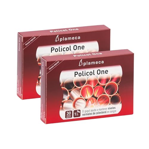 PLAMECA - Policol One con Levadura de Arroz Rojo, Reduce y Mantiene Niveles de Colesterol, Hígado en Buen Estado, Nueva Fórmula con Gugul, Alcachofera y Diente de León - 30 Cápsulas (Pack 2 unidades)