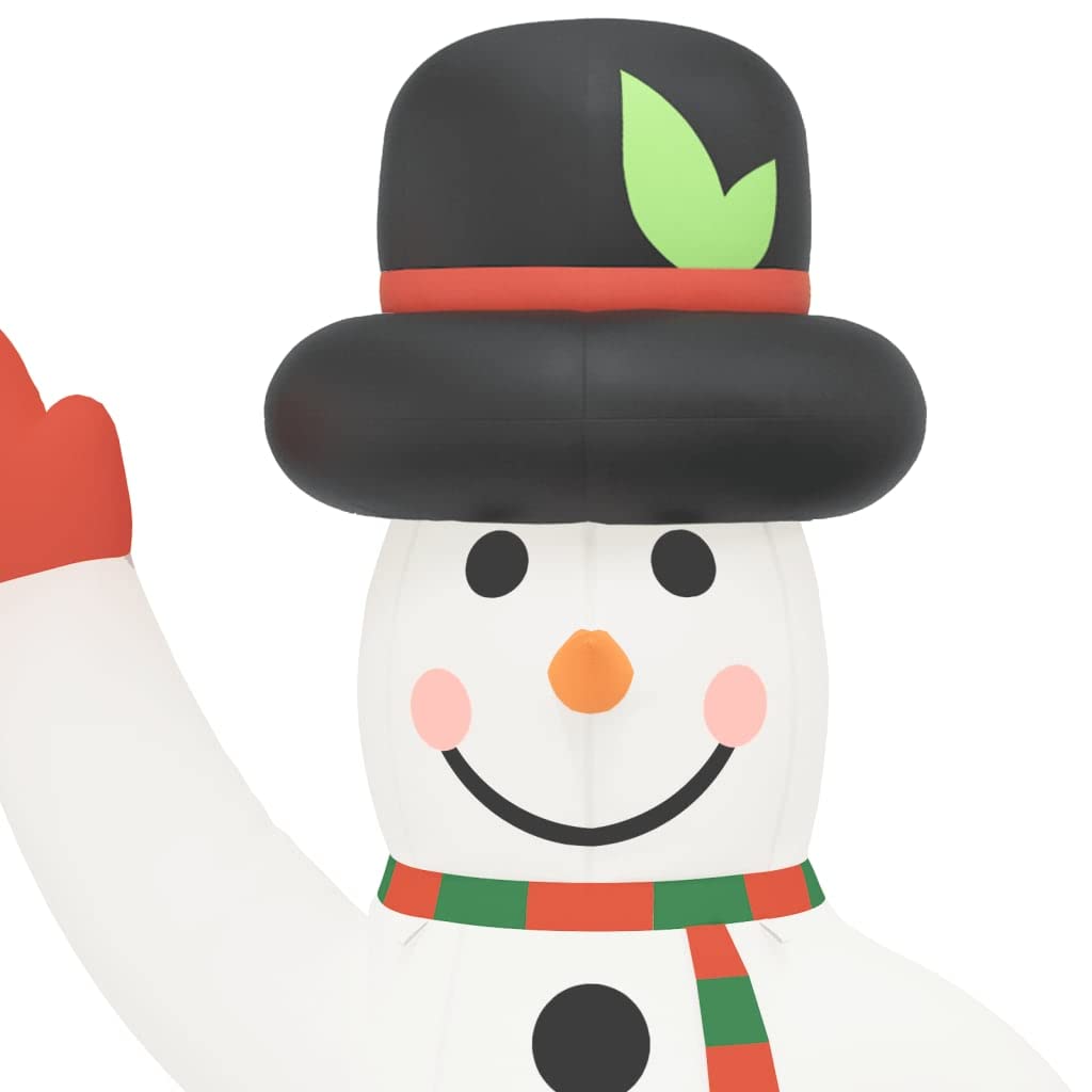 vidaXL Muñeco de Nieve Inflable de Navidad con LED 805 cm