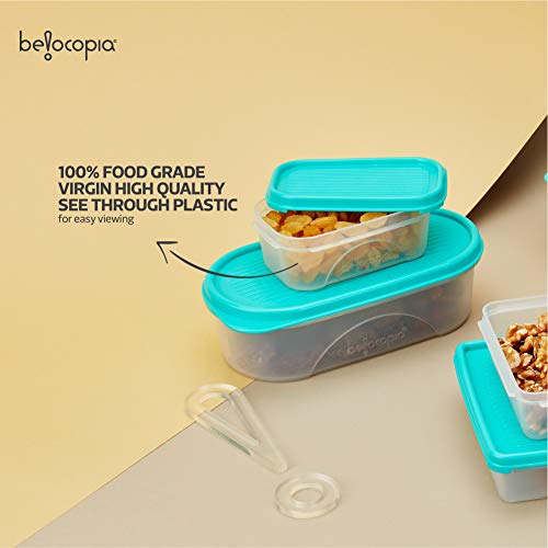 Image of Belocopia - 15 Piece Storage Container for Kitchen Set (11.25 L), Aqua Green