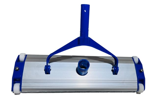 PETSON Swimming Pool 18 Inch Vacuum Head, Heavy Duty Aluminum Weighted Swimming Pool Vacuum Head on Wheels for All Type of Pool Floor Cleaner (White) (18 inch Medium)