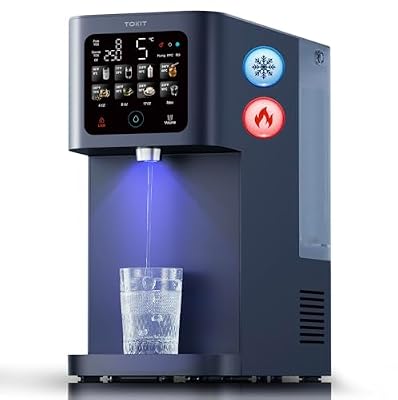 TOKIT Reverse Osmosis Water Filter Countertop, T1 Ultra Dual UV Hot & Cold Water Dispenser, Instant Heating & Cooling Tech, 8-Speed Water Temp Contorl, Real Time Monitor, NSF/ANSI 58, No Installation