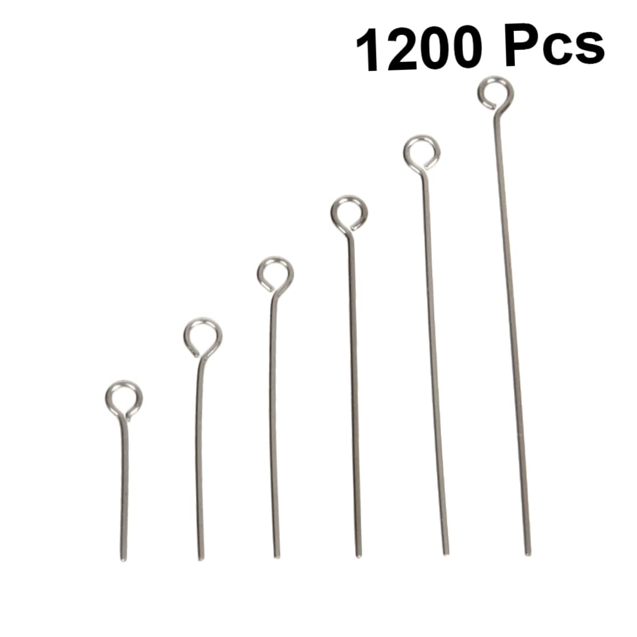 VILLCASE 1200pcs Jewelry Making Needles Stainless Steel Open Eye Findings Perfect for DIY Jewelry Supplies