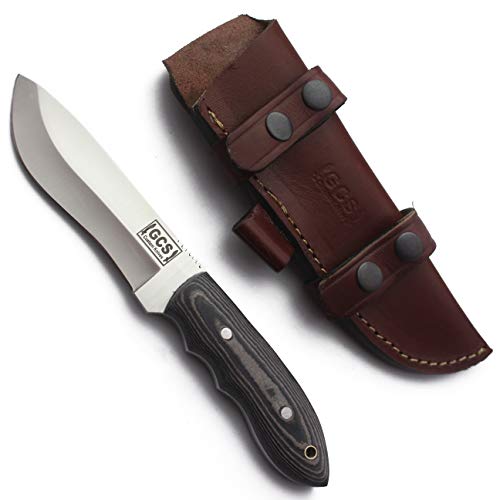 GCS Handmade D2 steel Hunting Knife G10 Handle Tactical Knife with Right Hand Cross Draw Buffalo leather Sheath for Hunting Camping Survival and EDC GCS 250