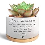 WSLCHOVE Inspirational Gifts for Women, Cute Succulent Plant Pot, Cactus Flower Planter for Plant Lover, Gardening Motivational Encouragement Cheer Up Gift for Women Men Friend (Plants Not Included)