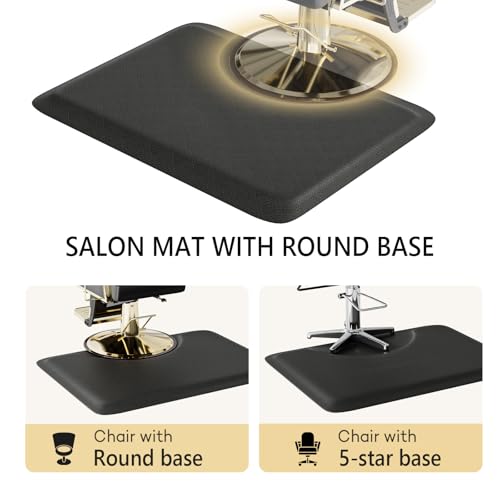 OmySalon 3ft x 4ft x 1/2inch Thick Salon Mat for Hair Stylist Anti Fatigue, Barber Floor Mat with Round Base, Hairdress Standing Matt Beauty Spa Barbershop Hairdressing Equipment by OmySalon - Used condition - Image 5
