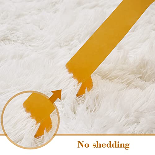 Fosirug Rugs For Bedroom 4X6 Feet Area Rug For Living Room Ultra Soft Shaggy Carpet For Home Decor Long Plush Fluffy Mat Faux Fur Rug For Bedside Nursery Kids Room College Drom, Creamy #TOP6