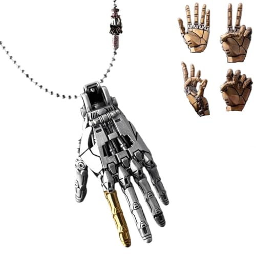 Mechanical Bionic Hand Pendant, Movable Finger Joints Robot Hand Charm Jewelry, Steampunk Mechanical Hands Pendant Necklace, Suitable for Every Punk Lover